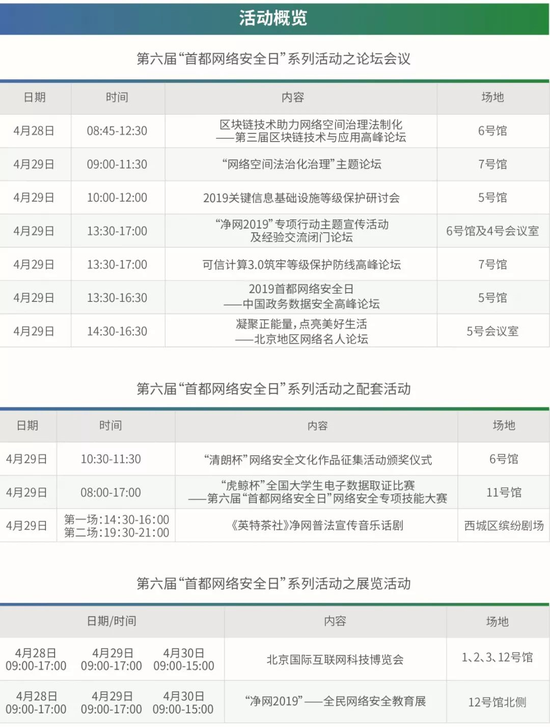 第六届4.29首都网络安全日各项活动议程及亮点提前剧透