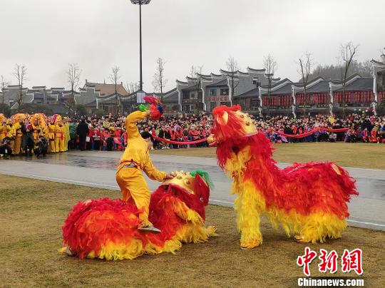 14支中国各地舞龙舞狮队湖南南岳同台“争霸”