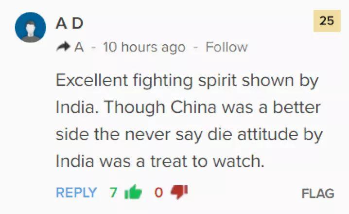 被国足逼平之后 印度国内的反应更扎中国人的心