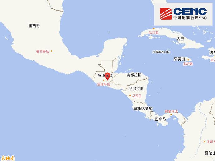 危地马拉发生6.2级地震，震源深度270千米 (http://www.cnwts.cn/) 国际 第1张