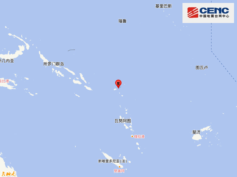 圣克鲁斯群岛发生6.3级地震 震源深度10千米