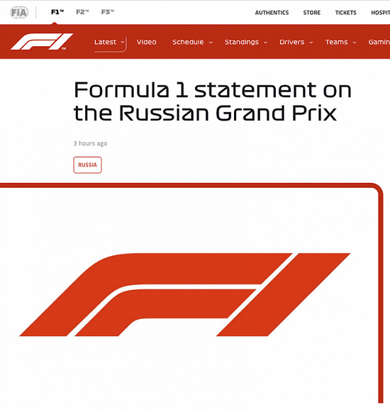 F1取消举办2022年俄罗斯大奖赛 (http://www.cstr.net.cn/) 国际 第1张