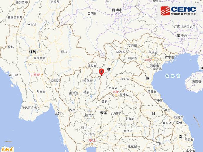 老挝发生6.0级地震 震源深度10千米