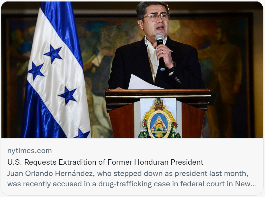 离任不到三个星期，洪都拉斯前总统在住所被捕