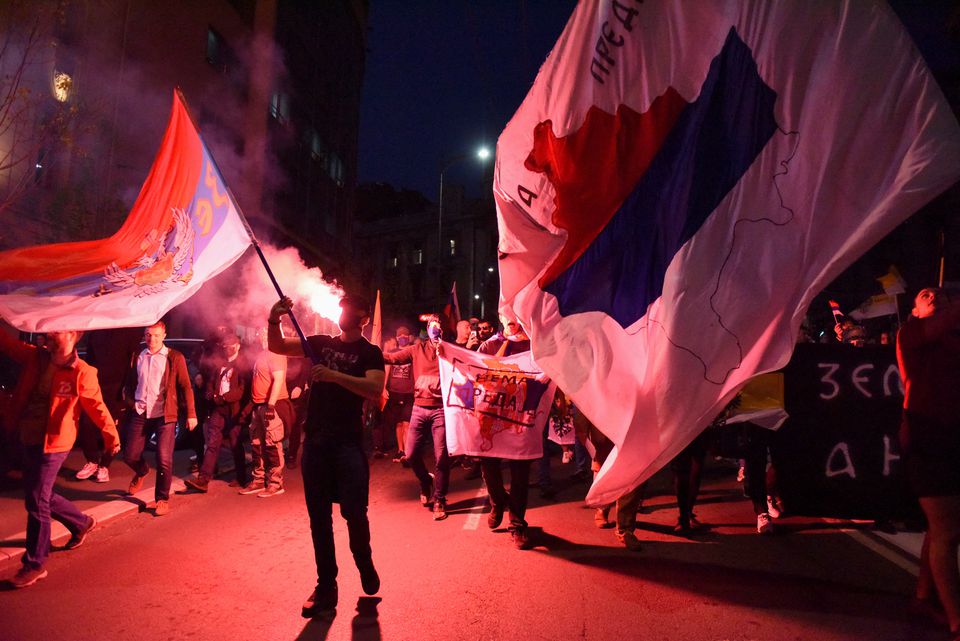 武契奇称被欧盟勒索后，塞尔维亚首都爆发抗议