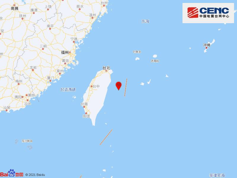 台湾花莲县海域发生4.8级地震 震源深度20千米 (http://www.cstr.net.cn/) 资讯 第1张