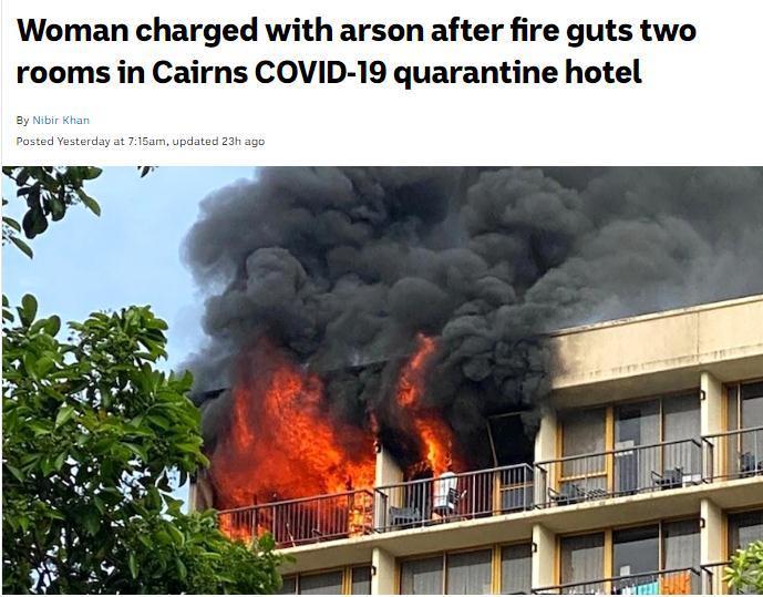 澳大利亚一女子在新冠隔离酒店纵火 超160人被疏散 (/) 国际 第1张