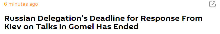 刚刚，俄方要求乌方就会谈回应的最后期限已到