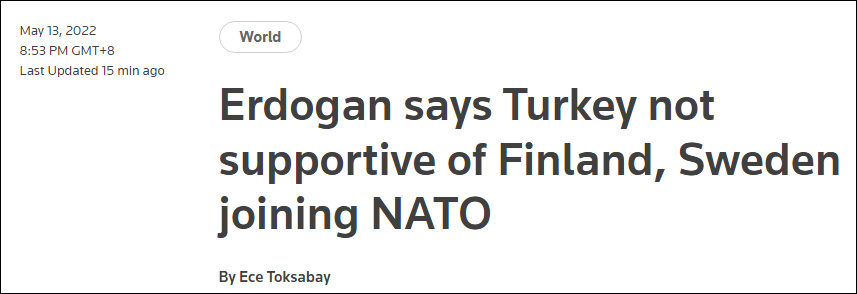 埃尔多安：土耳其不可能支持芬兰和瑞典加入北约 (http://www.hsqixing.com/) 国际 第1张