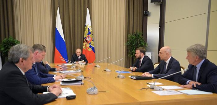 当地时间2023年9月4日，俄罗斯索契，俄罗斯总统普京主持召开能源问题会议。
