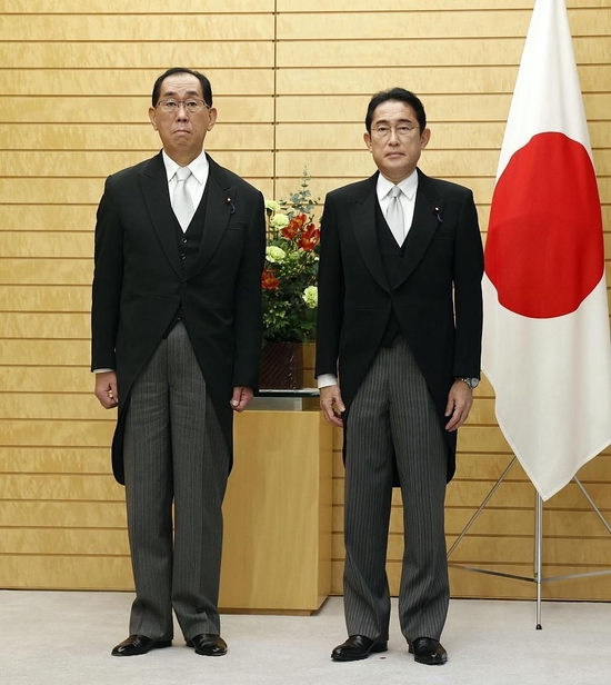 日本首相岸田文雄正式任命前外务大臣松本刚明为总务大臣。（视觉中国）