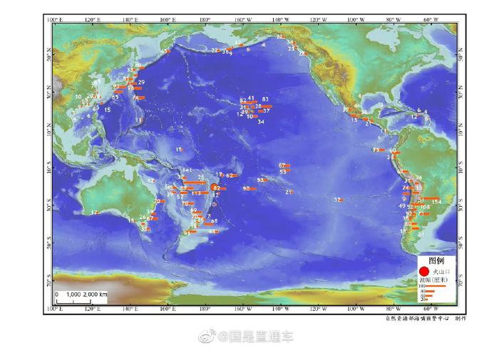汤加海底火山喷发，中国沿海海域16日凌晨监测到海啸波