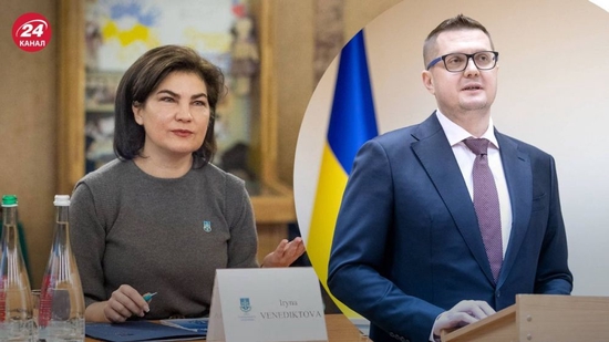 （乌克兰总检察长伊琳娜·韦内迪克托娃（左）乌克兰国家安全局局长伊万·巴卡诺夫（右） 图片来源：乌克兰24频道）