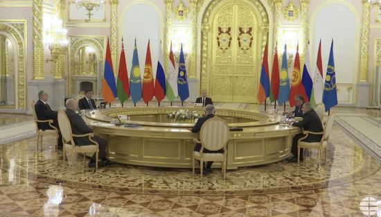 当地时间16日，集体安全条约组织首脑峰会在俄罗斯莫斯科召开 现场视频截图