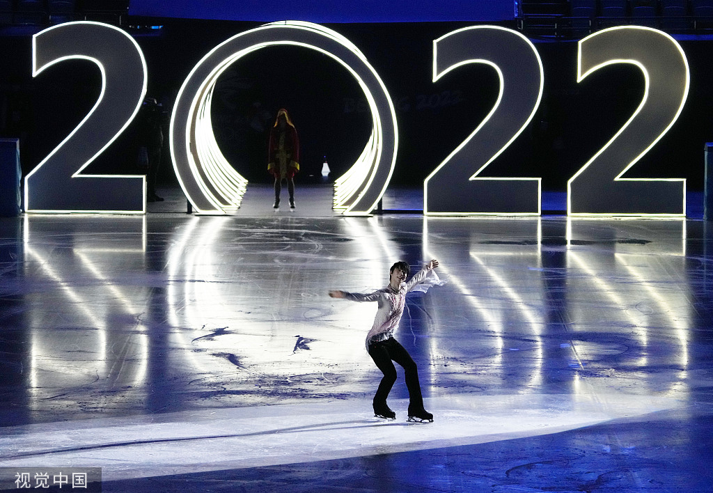 羽生结弦参加北京冬奥会表演滑。