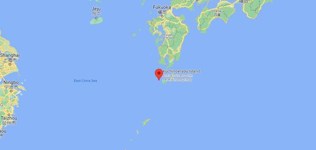 口永良部岛位置，附近为大隅海峡 图自谷歌地图