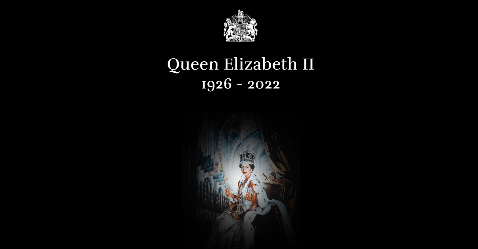 英国王室官网首页更新了女王去世的消息。