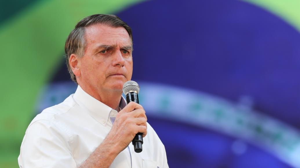 7月24日，巴西总统博索纳罗在里约热内卢举行的自由党大会上发言。 新华社记者 王天聪 摄