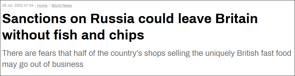 成本飙升 英国近半炸鱼薯条店或被迫关闭