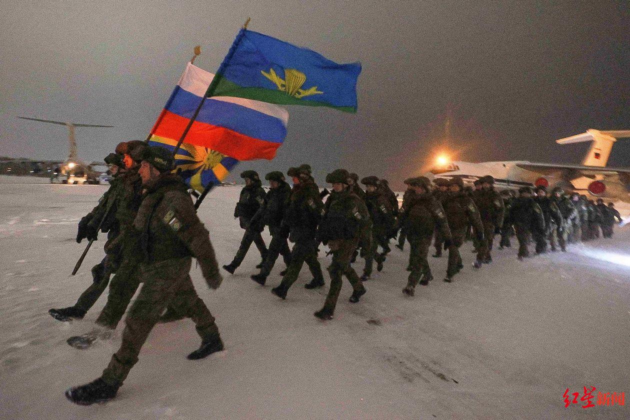 ▲今年1月，“集安组织”维和部队从哈萨克斯坦返回俄罗斯