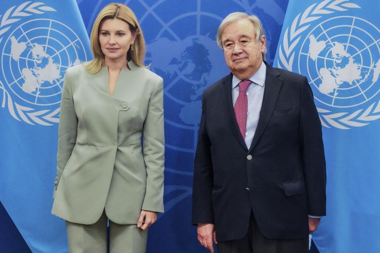 俄媒：联合国秘书长古特雷斯会见乌克兰第一夫人