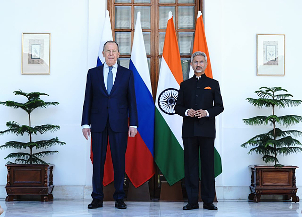 俄罗斯外长拉夫罗夫访问印度。图源：视觉中国
