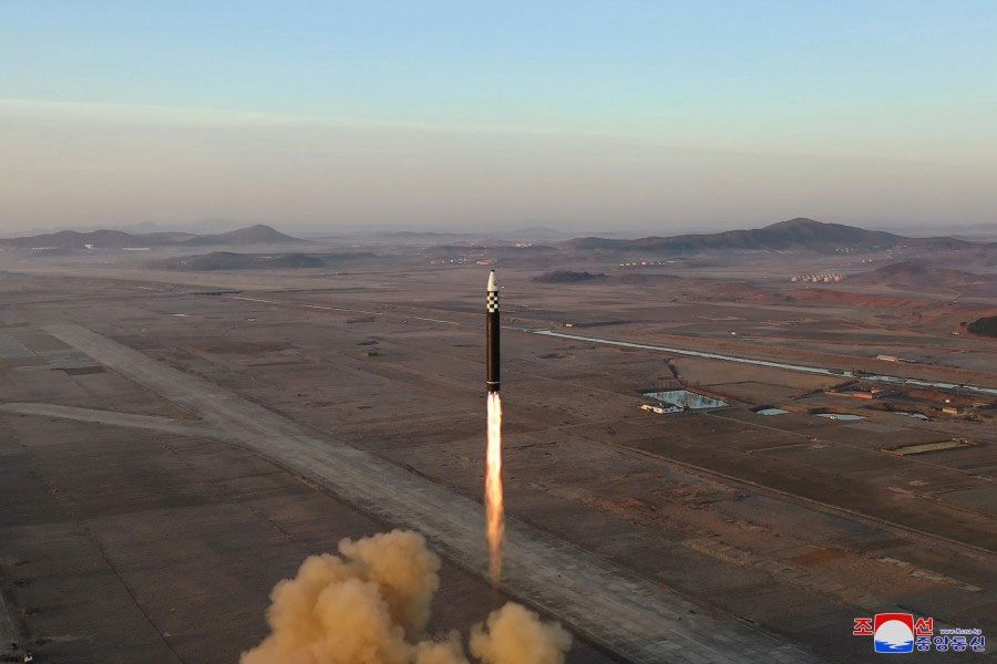 朝鲜3月16日发射“火星炮-17” 图源：朝中社